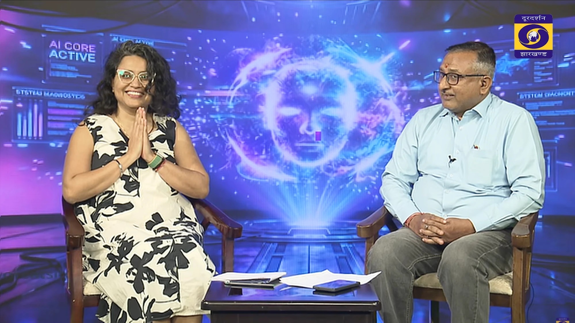 On set of Doordarshan's Nayi Bulandi, recording the interview on AI and Its Transformative Global Impact