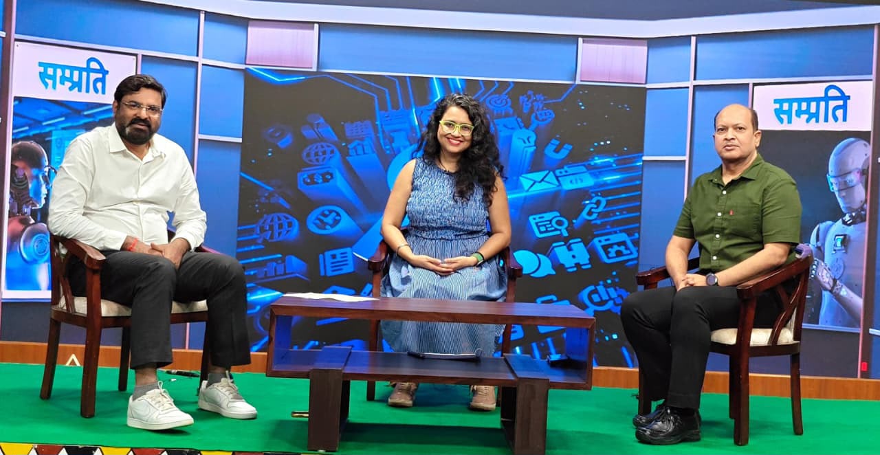 On set of Doordarshan's Samprati, recording the interview on Responsible AI